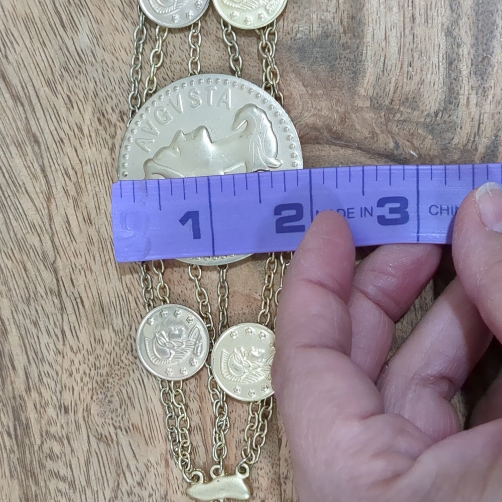 Greek Coins Multilayer Chains Bracelet - Picture 13 of 13